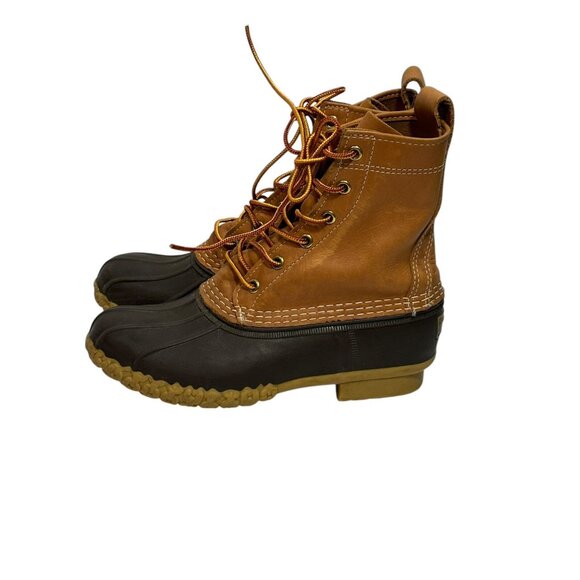 LL BEAN 212880 Women's Waterproof Duck Boots Sz 6 Leather 8" Brown Gorpcore USA - Picture 5 of 9